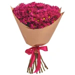 Букет из 15 красных кустовых хризантем