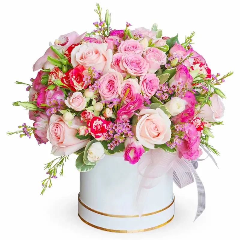 Цветы в коробке Огонь сердец